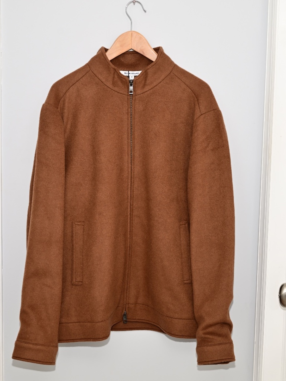 NWT Men's Peter Millar Crown Flex Merino Bomber Hazelwood Brown